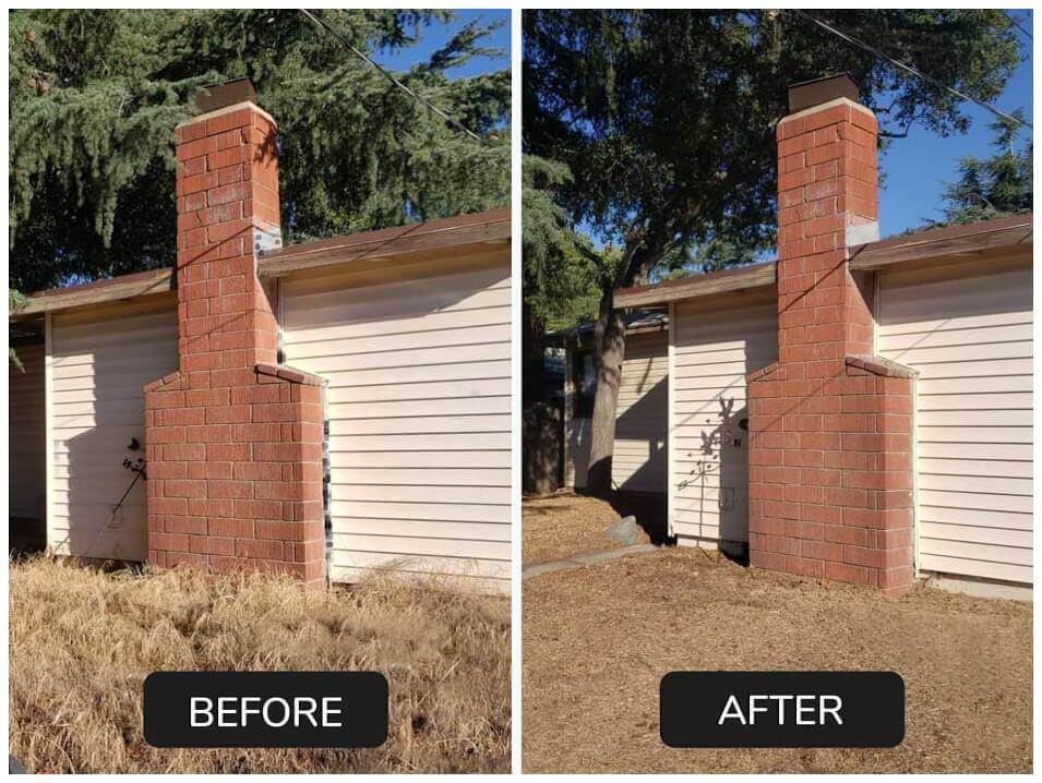 brush clearing before after chimney